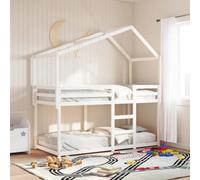 SKTQYQO Lit superposé sans matelas blanc structure de lit multi-usages Lit multifonctionnel Convient pour les hôtels et les studios 90 x 190 cm Pin massif