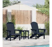 SKTQYQO Lot de 2 chaises Adirondack en HDPE bleu marine avec finition effet bois pour extérieur, design ergonomique et résistant aux intempéries pour jardin et patio, assemblage facile