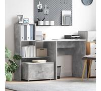 SKTQYQO Meuble à tiroirs Gris ciment moyen porte ciment, design industriel pour le bureau et le salon, en MDF robuste avec finition mate, 4 roues coulissantes