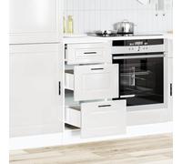 SKTQYQO Meuble de base de cuisine en bois multicouche blanc brillant avec grand espace de rangement et pieds réglables pour l'optimisation de l'organisation de la cuisine, ce meuble de base
