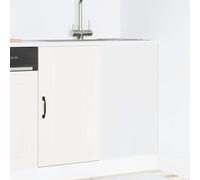 SKTQYQO Meuble de cuisine Kalmar en bois multicouche blanc avec portes et étagères spacieuses pour stockage, matériau aggloméré résistant à l'humidité et facile à nettoyer,