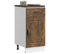 SKTQYQO Meuble de cuisine pour porto chêne fumé en bois multicouche avec portes et tiroir, panneau de particules résistant pour optimisation de l'espace et de l'organisation, dimensions 40 x 46 x 81,5