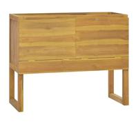 SKTQYQO Meuble de salle de bain en bois massif de teck 90 x 40 x 75,5 cm, structure robuste et stable avec grand espace de rangement pour articles de toilette, finition naturelle, assemblage