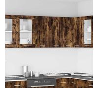 SKTQYQO Meuble mural "Lyon" chêne fumé 60 x 31 x 60 cm en bois multicouche avec portes pour grand espace de rangement et de stockage, facile à nettoyer et robuste pour cuisine