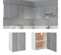 SKTQYQO Meuble mural "Lyon" Gris Sonoma 50 x 31 x 60 cm, armoire de cuisine en bois multicouche pour optimiser l'espace, design mural avec grand espace de rangement, facile