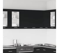 SKTQYQO Meuble mural "Lyon" noir 60 x 31 x 60 cm en bois multicouche avec 2 étagères et portes, armoire de cuisine fonctionnelle pour organisation et stockage, solution pratique