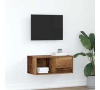 SKTQYQO Meuble TV mural en bois antique avec tiroir et étagère, meuble TV gain de place pour salon, buffet de 60 cm pour optimiser l'espace
