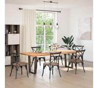 SKTQYQO Pieds de table en V 2 pièces en acier naturel 60 x 72-73,3 cm