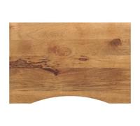 SKTQYQO Plateau de bureau en bois massif de mangue brut 100 x 50 x 2,5 cm avec courbe pour bureau, maison, design rustique naturel, surface lisse facile à nettoyer
