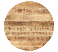 SKTQYQO Plateau de table en bois massif de mangue rond 60 cm épaisseur 15-16 mm avec supports inférieurs, finition polie et peinte à la main pour restaurants et bars, solide