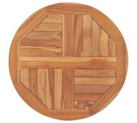 SKTQYQO Plateau de table en bois massif de teck rond 60 cm épaisseur 2,5 cm avec finition polie pour intérieur et extérieur, résistant aux agents atmosphériques et facile à nettoyer,