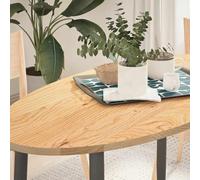 SKTQYQO Plateau de table en chêne massif ovale 120 x 60 x 2 cm, bois massif résistant pour rénover les tables, surface lisse facile à nettoyer, solution multifonction pour la maison