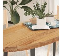 SKTQYQO Plateau de table marron clair 140 x 60 x 4 cm en chêne massif ovale pour rénover les tables, solution multifonctionnelle pour maison et contextes commerciaux, bois massif de chêne