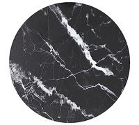 SKTQYQO Plateau de table noir Ø30 x 0,8 cm en verre trempé, design en marbre, plateau de table en verre trempé résistant et facile à nettoyer pour tables à manger et tables de salon, design