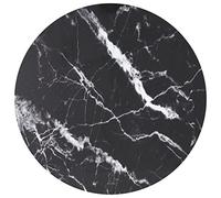 SKTQYQO Plateau de table noir verre trempé design marbre Ø90 x 1 cm pour salle à manger et salon, durable et facile à nettoyer, plateau de table décoratif et moderne. Le titre généré
