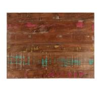 SKTQYQO Plateau de table rectangulaire en massif de récupération 80 x 50 x 3,8 cm, bois recyclé pour renouvellement avec finition naturelle et design rustique, surface lisse facile à nettoyer