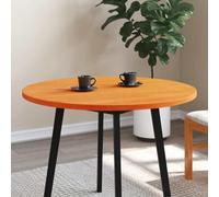 SKTQYQO Plateau de table rond marron cire Ø 90 x 2,5 cm bois massif pin pour salon ou espace commercial, surface lisse facile à nettoyer, solide et durable, idéal pour projets