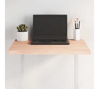 SKTQYQO Plateau pour table en chêne massif non traité 60 x 60 x 2 cm avec bords vivants latéraux, panneau de remplacement pour rénovation table, surface naturelle