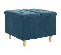 SKTQYQO Pouf coffre matelassé bleu 60 x 60 x 45 cm velours