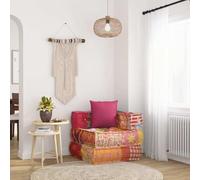 SKTQYQO Pouf modulaire avec coussin en tissu Patchwork multicolore, canapé d'angle convertible en coton, design unique pour salon et véranda, confortable et doux, configuration