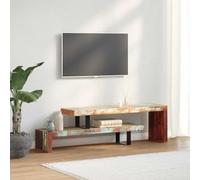 SKTQYQO Support TV en bois massif récupéré 2 pièces empilables Vintage, Buffet basse ou latérale, structure stable avec pieds en fer forgé, finition