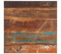 SKTQYQO Table carrée 60 x 60 cm 25 - 27 mm en bois massif de récupération pour intérieur et extérieur, finition polie et laquée avec supports, matériau durable et design rustique