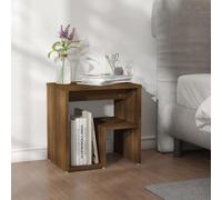 SKTQYQO Table de chevet chêne marron 40 x 30 x 40 cm en bois multicouche avec étagère, design pratique et moderne pour salon ou chambre à coucher, matériau résistant à l'humidité et structure