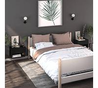 SKTQYQO Table de chevet murale 2 pièces noires en bois multicouche pour optimisation de l'espace et design moderne, meuble multifonction suspendu avec surface lisse et résistante à l'humidité,