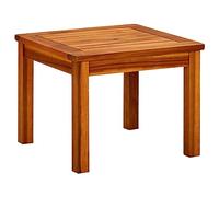SKTQYQO Table de jardin en bois massif d'Acacia 45 x 45 x 36 cm, résistante aux agents atmosphériques avec finition naturelle à l'huile et design à lattes, table d'extérieur durable