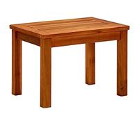 SKTQYQO Table de jardin en bois massif d'Acacia 50 x 35 x 36 cm avec plateau à lattes résistant aux agents atmosphériques et finition naturelle à l'huile pour mobilier extérieur