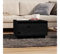 SKTQYQO Table de salon en bois de pin massif noir avec tiroir spacieux, meuble suspendu pour livres magazines, plateau robuste pour objets décoratifs,