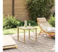 SKTQYQO Table d'extérieur carrée en bois de pin massif imprégné 50,5 x 50,5 x 46 cm pour patio et balcon, design moderne et résistant aux intempéries, idéale pour les repas et la détente