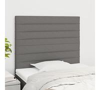 SKTQYQO Tête de lit 2 pièces gris foncé 80 x 5 x 78 /88 cm en tissu pour lit, design classique avec hauteur réglable et pieds en bois stables, support dos pour lecture, matériau