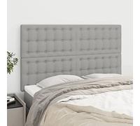 SKTQYQO Tête de lit 4 pièces gris clair en tissu 72 x 5 x 78/88 cm, design classique avec hauteur réglable et pieds en bois stables, support dos pour lecture, matériau