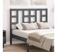 SKTQYQO Tête de lit grise en bois massif de pin 126 x 4 x 100 cm, design moderne pour intérieur, structure solide et durable, assemblage facile pour lits sans tête de lit,