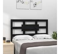 SKTQYQO Tête de lit noire en bois massif de pin 95,5 x 4 x 100 cm, design rustique moderne pour chambre à coucher, support arrière confortable, tête de lit solide