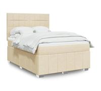 SKTQYQO Tour de lit à ressorts avec matelas crème, lit multifonction, structure de lit d'hôtel, convient pour les hôtels et les studios 140 x 200 cm en tissu