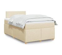 SKTQYQO Tour de lit à ressorts avec matelas crème, structure de lit polyvalente, structure de lit pour chambres à coucher, convient pour les hôtels et les studios 120 x 200 cm en tissu