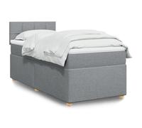 SKTQYQO Tour de lit à ressorts avec matelas gris clair, lit multifonction, structure de lit polyvalent, convient pour les hôtels et les studios, 90 x 190 cm, tissu