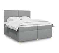 SKTQYQO Tour de lit à ressorts avec matelas gris clair, structure de lit d'hôtel, lit multifonctionnel adapté pour l'hôtel et les études 200 x 200 cm Tissu