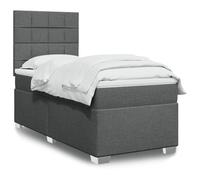 SKTQYQO Tour de lit à ressorts avec matelas gris foncé Lit multifonctionnel Structure de lit multi-usages Convient pour hôtels et studios 90 x 190 cm Tissu
