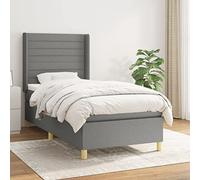 SKTQYQO Tour de lit à ressorts avec matelas gris foncé Lit multifonctionnel Structure de lit pour hôtel Convient pour les hôtels et les études 100 x 200 cm Tissu