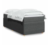 SKTQYQO Tour de lit à ressorts avec matelas gris foncé Structure de lit d'hôtel Lit multifonctionnel Convient pour les hôtels et les études 90 x 190 cm Tissu