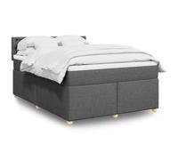SKTQYQO Tour de lit à ressorts avec matelas gris foncé Structure de lit d'hôtel Lit multifonctionnel Convient pour les hôtels et les études 140 x 190 cm Tissu