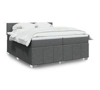 SKTQYQO Tour de lit à ressorts avec matelas gris foncé Structure de lit multi-usages Structure de lit pour chambres à coucher Convient pour les hôtels et les studios 200 x 200 cm Tissu