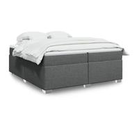 SKTQYQO Tour de lit à ressorts avec matelas gris foncé Structure de lit pour chambres à coucher Structure de lit pour hôtel et studios 200 x 200 cm Tissu