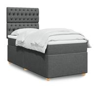 SKTQYQO Tour de lit à ressorts avec matelas gris foncé Structure de lit pour chambres à coucher Structure de lit multi-usages Convient pour les hôtels et les studios 100 x 200 cm Tissu