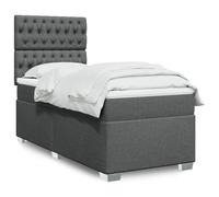 SKTQYQO Tour de lit à ressorts avec matelas gris foncé Structure de lit pour hôtel Structure de lit multi-usages Convient pour hôtels et studios 80 x 200 cm Tissu