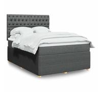 SKTQYQO Tour de lit à ressorts avec matelas gris foncé Structure de lit pour hôtel Structure de lit pour chambres d'hôtel et d'études 140 x 190 cm Tissu