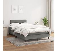 SKTQYQO Tour de lit à ressorts avec matelas gris foncé Structure lit d'hôtel Lit multifonction adapté pour hôtel et études 120 x 200 cm Tissu